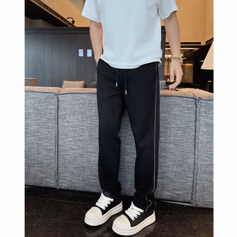 【Double Line Design】2026 Color-Block Versatile Straight-Leg Casual Fashion Pants for Men, Summer Light Luxury Style