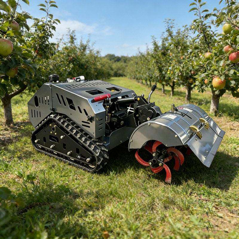 Unmanned remote control rotary tiller, tea garden greenhouse or orchard crawler tiller, multifunctional remote control micro tiller