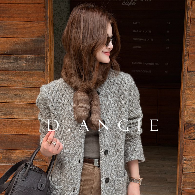 Ding Anqi【Su Ling Gray】Inner Mongolia Baby-Grade Yak Wool Knitted Blend Sweater Coat for Women Autumn and Winter Ding Anqi【Su Ling Gray】Inner Mongolia Baby-Grade Yak Wool Knitted Blend Sweater Coat for Women Autumn and Winter