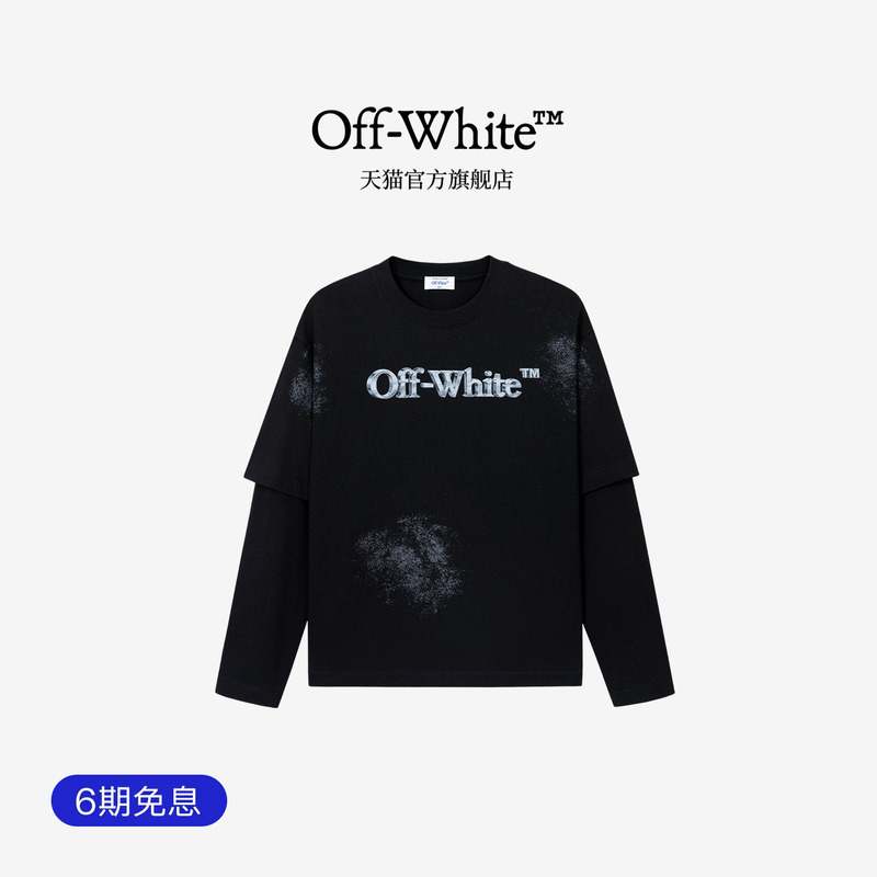 Off-White ™ Couple's Matching Letter-Printed Fake Two-Piece Long-Sleeve T-Shirt, Unisex Trendy Brand Loose Top. Off-White ™ Couple's Matching Letter-Printed Fake Two-Piece Long-Sleeve T-Shirt, Unisex Trendy Brand Loose Top.