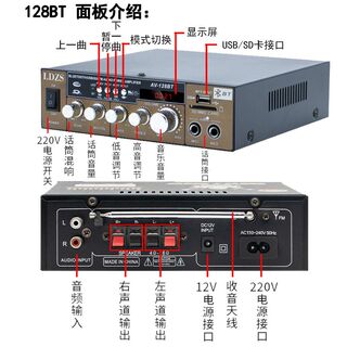 功放机2025新款大功率蓝牙小型功放器220V12V车载插卡U盘收音功放