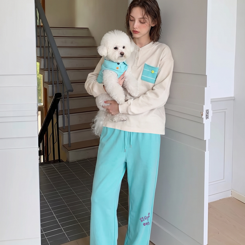 Napptopia【Any Door】Autumn New Towel Fabric Loungewear Set, Suitable for Couples and Can Be Worn Outside