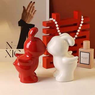 Behanmei creative rabbit couple ornaments