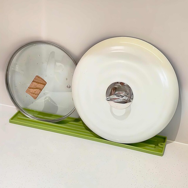 Silicone Countertop Pot Lid Mat, Kitchen Stove Multi-Functional Storage Mat, Seasoning Bottle Non-Drilling Storage Mat, Draining Mat