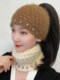 Autumn and Winter Woolen Hats for Women, Warm Headscarves, Head Wraps, Women's Knitted Hats, Wide-Brimmed Forehead Protectors, Hairbands to Cover White Hair