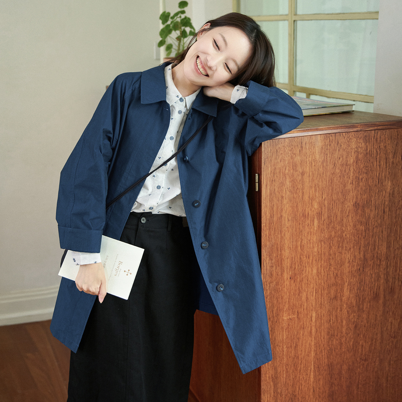 26Qda-062【The Vastness of Heaven and Earth】Past and Present Life Retro Artistic Simple Turn-Down Collar Loose Mid-Length Trench Coat 26Qda-062【The Vastness of Heaven and Earth】Past and Present Life Retro Artistic Simple Turn-Down Collar Loose Mid-Length Trench Coat