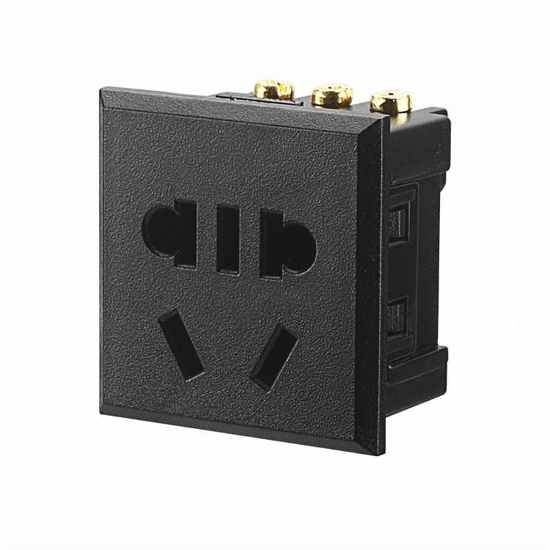 Five-hole two-three-pin universal ac power snap-in socket new national standard hole 10a embedded chassis desktop module