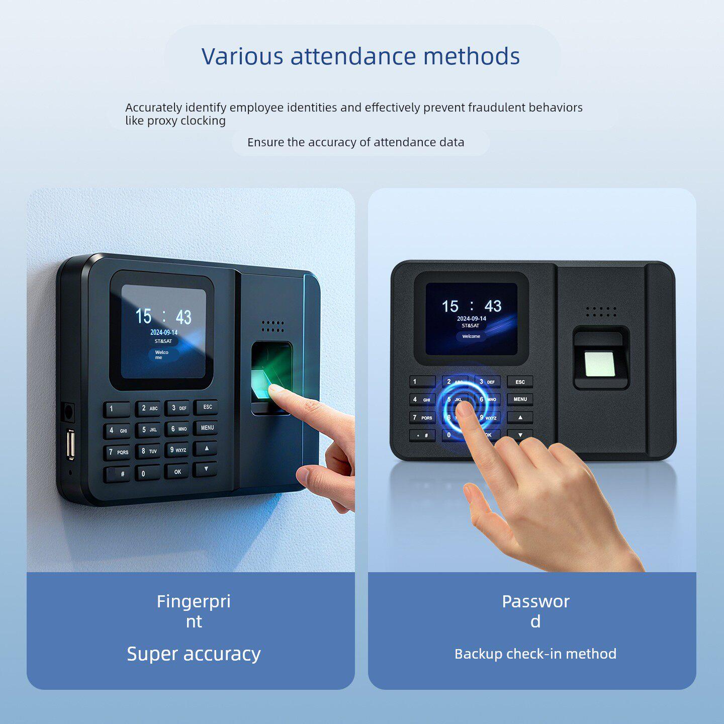 Aike T700 employee punch-in and attendance machine, password and fingerprint recognition all-in-one machine for corporate employees to punch in and out of get off work