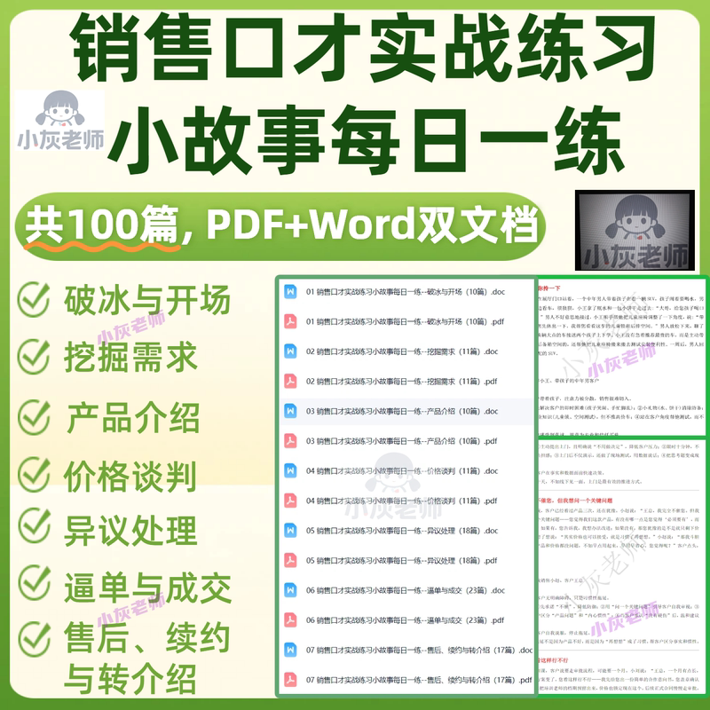 Salesmanship and Speaking Skills Practical Practice: Daily Practice of Speaking Skills, Reciting and Memorizing Materials, and Improving Expression - Electronic Materials