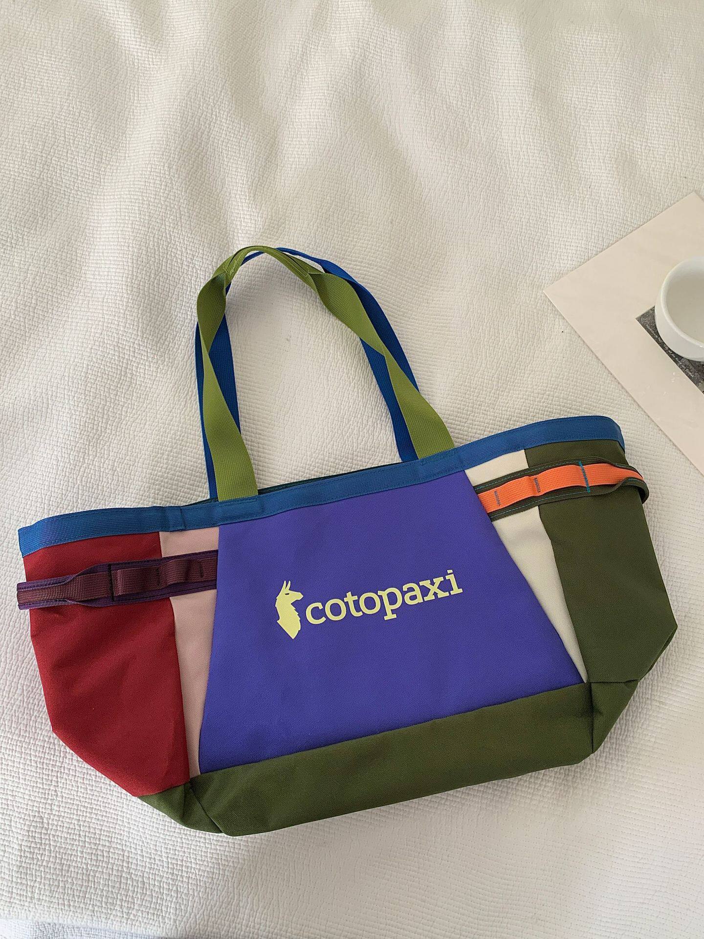 Сумка cotopaxi美洲羊驼多巴胺尼龙撞色托特包30l大容量户外旅行肩包