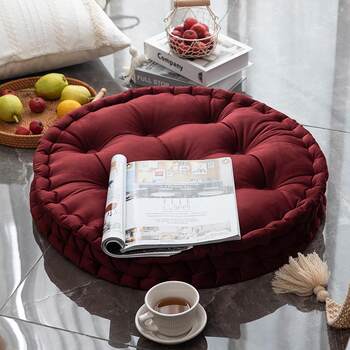 Nordic velvet thickened cushion solid color home sofa art cushion bay window tatami handmade meditation