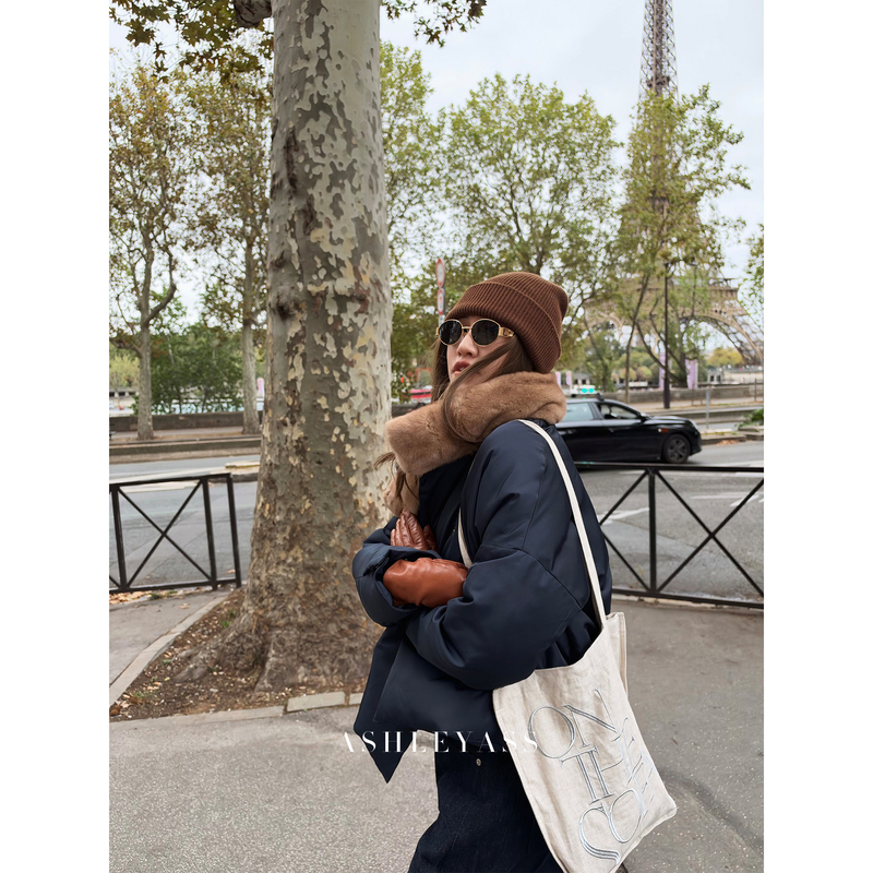 Ashleyass "Pasjiao Goose down Jacket" Velvet Short Mink Detachable Fur Collar down Jacket Coat Ashleyass "Pasjiao Goose down Jacket" Velvet Short Mink Detachable Fur Collar down Jacket Coat