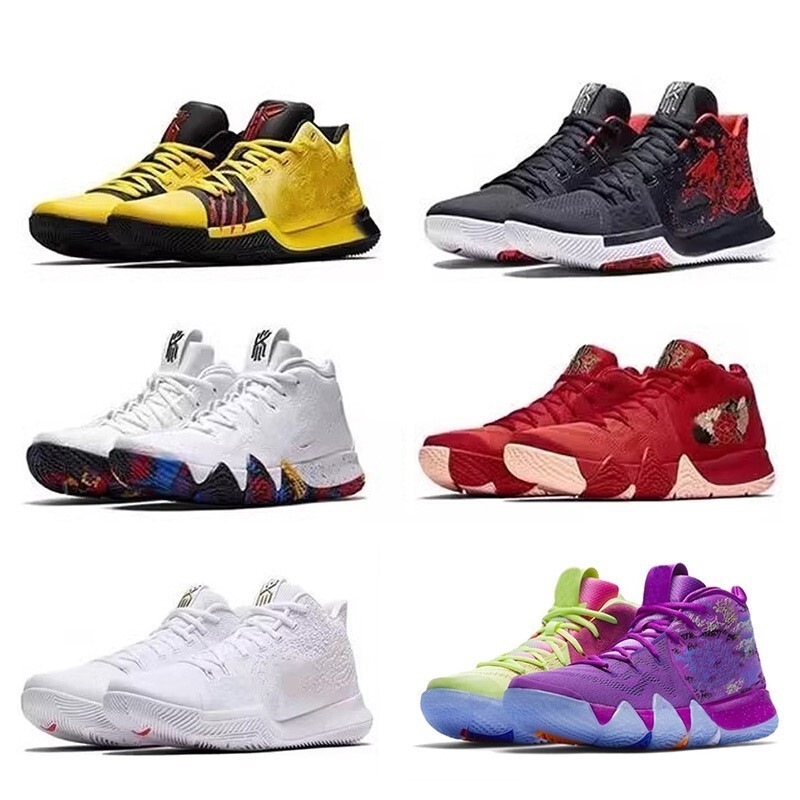 Irving 4Th Generation Uncle Drew Ncaa Halloween Platypus White Gold Air Cushion Men's and Women's Sports Shoes Couple's Actual Combat Sneakers