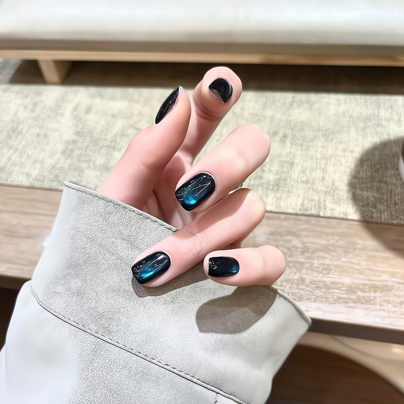 Deep Sea Blue Cat-Eye Handmade Nail Tips Klein Blue New High-End Versatile Nail Pieces That Enhance Complexion Deep Sea Blue Cat-Eye Handmade Nail Tips Klein Blue New High-End Versatile Nail Pieces That Enhance Complexion