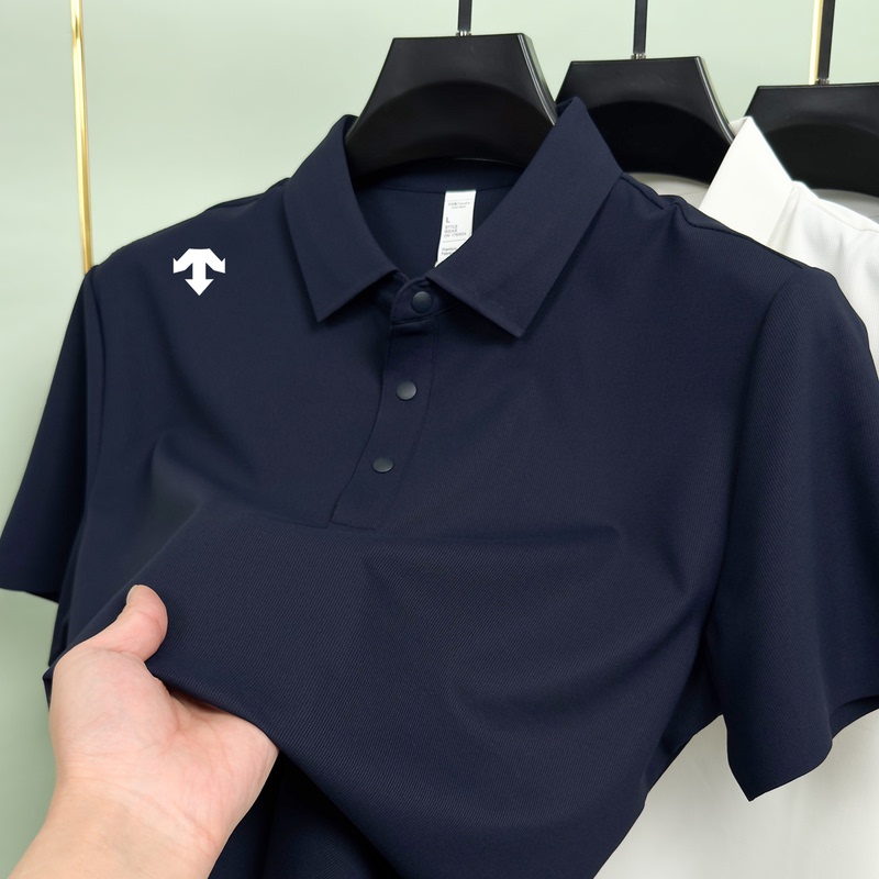 Outlet Clearance Summer New Ice Silk Short-Sleeve Polo Shirt Men's Business Casual Half-Sleeve T-Shirt Top Men's Clothing
