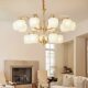 French-Style Chandelier, Living Room Lamp, American-Style Cream-Colored Bedroom Dining Room Lamp, Light Luxury European-Style Retro New Model, Simple All-Copper Lighting Fixtures