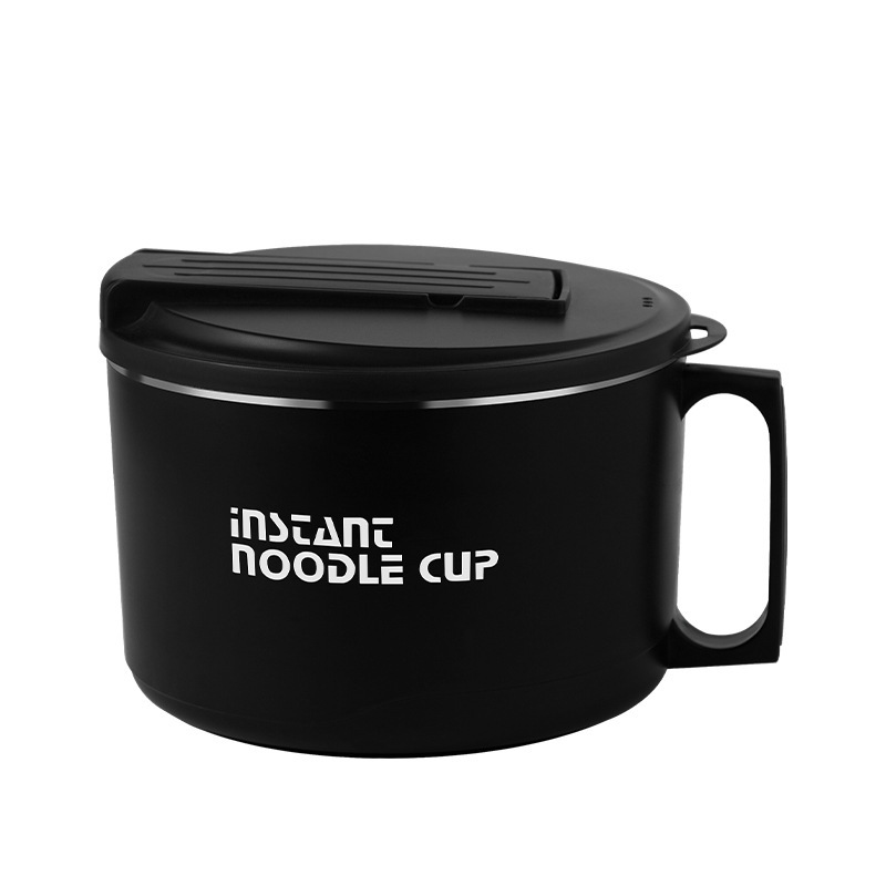 304 Stainless Steel Instant Noodle Bowl with Sealed Insulation and Sun Protection Sleeve, Portable Cup with Lid, Tableware, Japanese-Style Jewelry Display Stand
