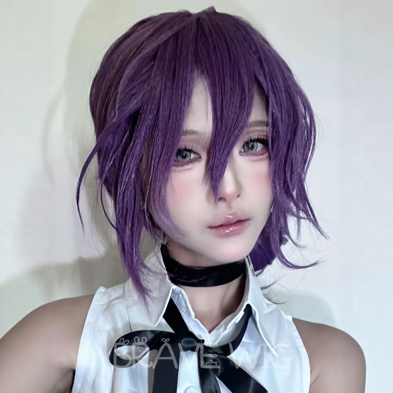 Lace Cosplay Wig Chainsaw Man Cosplay Bomb Demon Purple Lace Bomb Two-Dimensional Style Lace Cosplay Wig Chainsaw Man Cosplay Bomb Demon Purple Lace Bomb Two-Dimensional Style