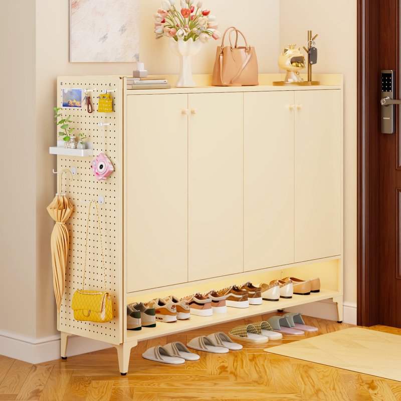 Zhuoshuang Guobu Steel Shoe Cabinet for Home Use, Integrated Wall-Mounted Shoe Rack for Entryway, Popular Iron Storage Cabinet