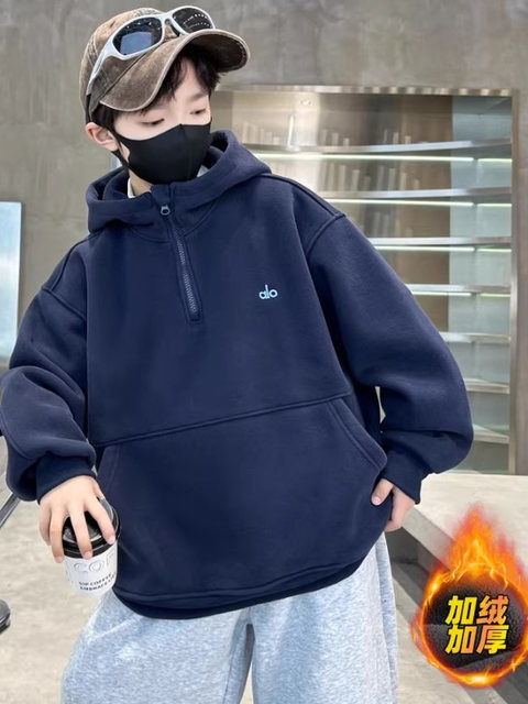 German Razt Brand Store Children's Fleece Sweatshirt Autumn and Winter 2025 New Model Boys' Thickened Winter Wear