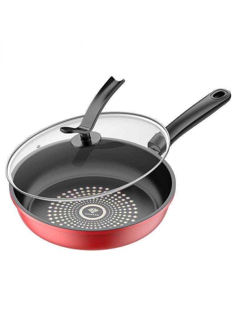 Flat-Bottomed Non-Stick Frying Pan for Home Use, Suitable for Frying Eggs, Steak, Pancakes, and Stir-Frying, Compatible with Gas Stoves and Induction Cookers