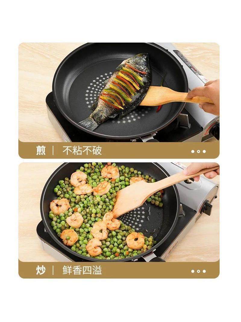 Flat-Bottomed Non-Stick Frying Pan for Home Use, Suitable for Frying Eggs, Steak, Pancakes, and Stir-Frying, Compatible with Gas Stoves and Induction Cookers