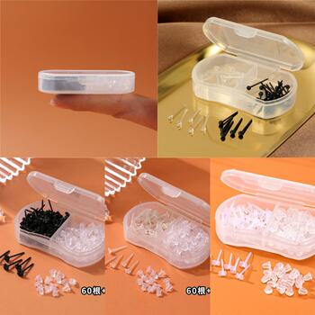 2-Piece Ear Stick Set with Ear Plugs for Ear Hole Care, Anti-Clogging Ear Studs, Simple Plastic Ear Sticks, Silicone Ear Rods, Ear Needles