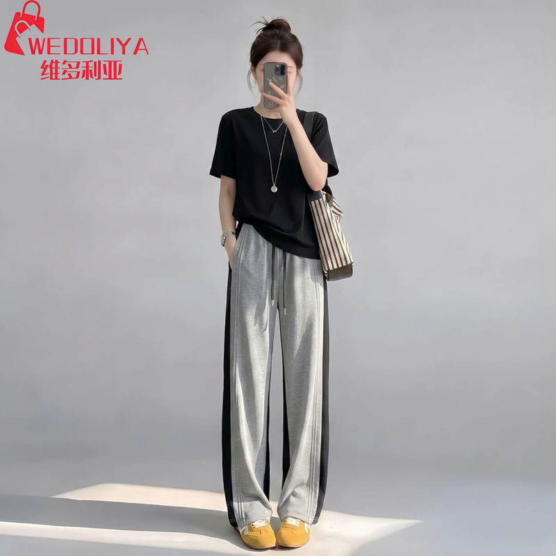 Wedoliya Victoria Summer Casual Sportswear Set for Women 2026 Korean Style Loose Two-Piece Set Slimming Wedoliya Victoria Summer Casual Sportswear Set for Women 2026 Korean Style Loose Two-Piece Set Slimming