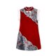 Girls' Plush Patchwork Stylish New Chinese-Style Improved Qipao Dress Children's Winter Thickened Warm New Year Outfit