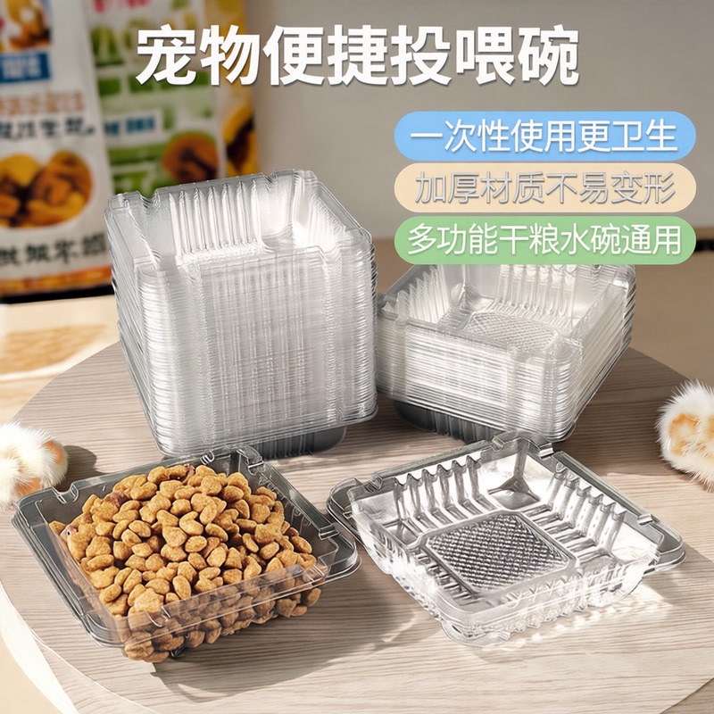 Disposable Cat Bowl for Lazy People, Plastic Stray Cat Feeding Box, Cat Food Bowl, Water Bowl for Kittens, Feeding Bowl Disposable Cat Bowl for Lazy People, Plastic Stray Cat Feeding Box, Cat Food Bowl, Water Bowl for Kittens, Feeding Bowl