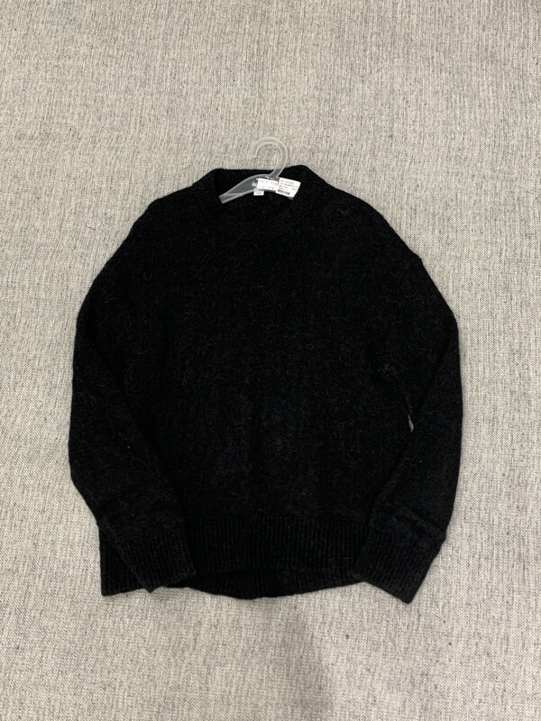 Black Merino Wool Alpaca Crew Neck Sweater Black Merino Wool Alpaca Crew Neck Sweater