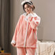 Thickened Flannel Pajamas for Women, Autumn and Winter Coral Fleece Warm Set, Plus Size 100kg for Outerwear and Home Wear