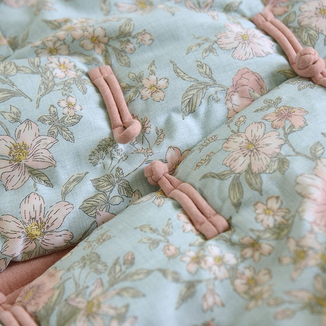 Winter 2024 Women's Thick Cotton Jacket New Style Silk Cotton Coat Chinese Style Warm Printed Jacket with Traditional Buttons