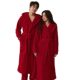 Couple's Pajamas, Men's Thickened and Fleece-Lined Long Nightgown, Ankle-Length Coral Fleece Bathrobe, Women's Winter Warm Loungewear
