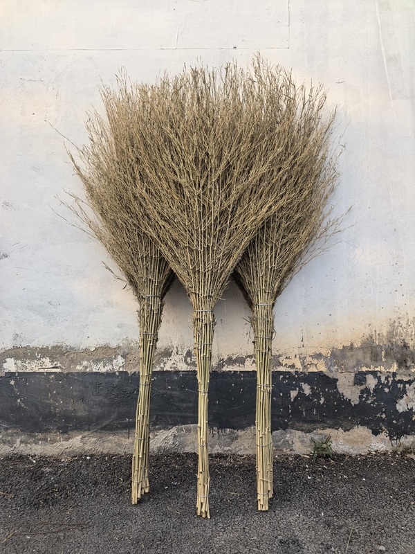 Broom for Sanitation, Bamboo Broom, Suitable for Construction Sites and Home Use, Large Broom with Thickened and Reinforced Handle for Quick and Easy Cleaning