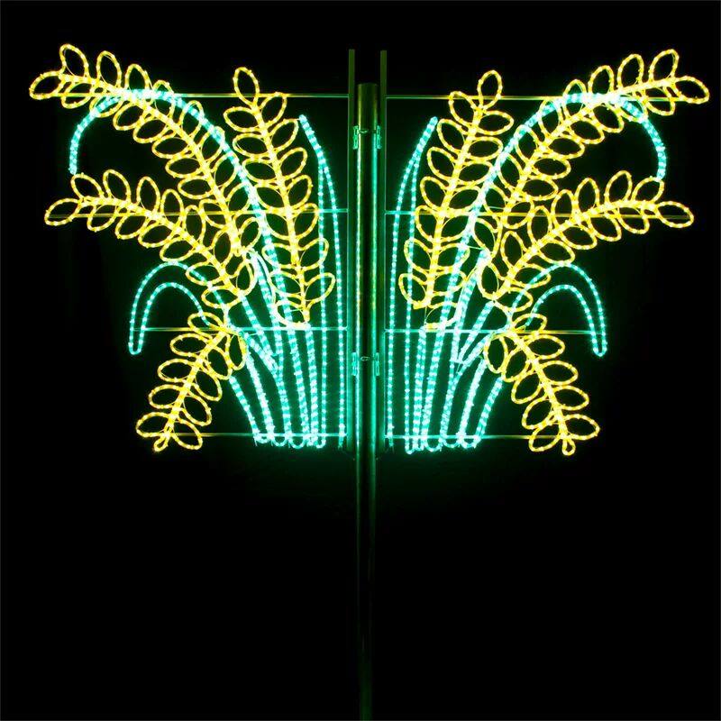 Led Street Lights, Outdoor Cross-Street Lights with Iron Art Patterns, Flat-Shaped Lights, Wall and Building Decorative Lighting, Small Decorative Lights