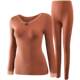 Thermal Underwear Set for Women, Thickened and Fleece-Lined, Seamless, Heat-Generating, Pure Cotton Base Layer, Winter