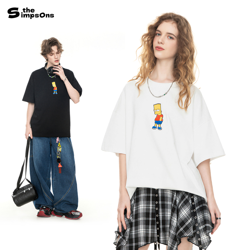 [Same Style as Chen Linong] the Simpsons Short-Sleeved T-Shirt, Summer Trendy Brand, Loose Casual American Style Couple T-Shirt, Trendy