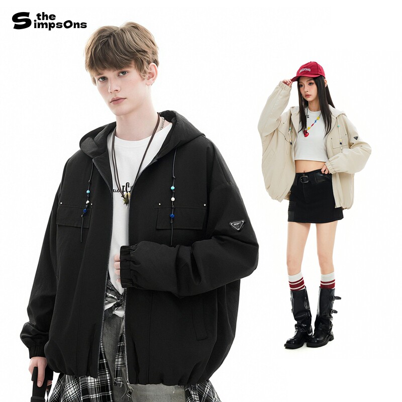 The Simpsons Men's Jacket Spring American Style Loose Lightweight Windproof Hooded Casual Thin Couple's New Jacket
