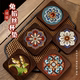 Dunhuang Cove-Patterned Inlay-Free Walnut Coaster, Cloisonné Intaglio Handicraft, Intangible Cultural Heritage, DIY Team-Building Activity Gift