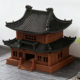 Aquarium Landscaping Double-Layered Ancient-Style Small Building Small Ornaments Courtyard Ancient Architectural Model Pavilion Rockery and Boulders