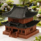 Aquarium Landscaping Double-Layered Ancient-Style Small Building Small Ornaments Courtyard Ancient Architectural Model Pavilion Rockery and Boulders