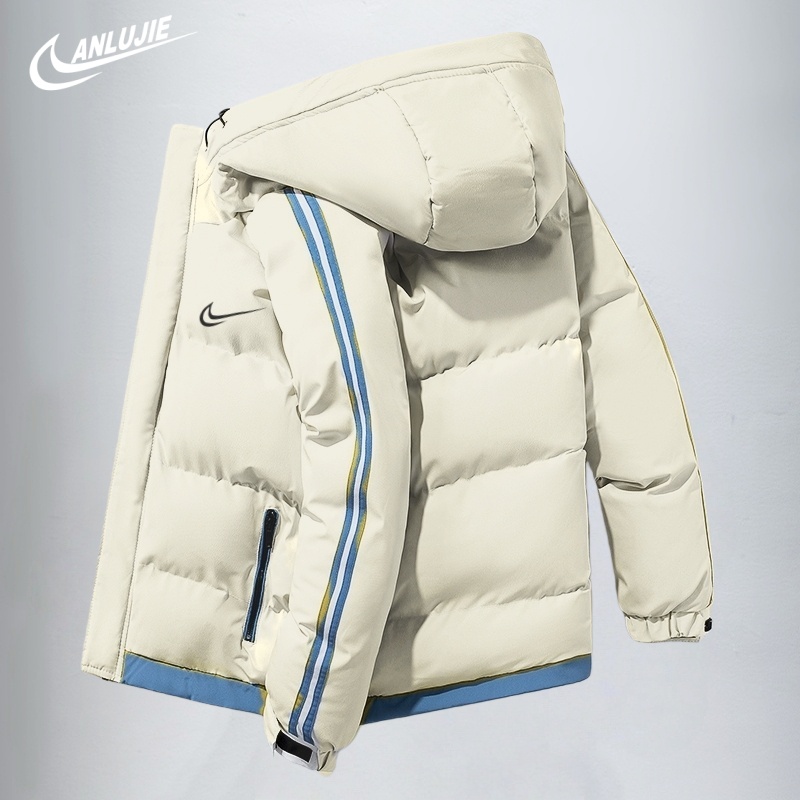 ANLUJIE 加厚棉袄男女立领防风保暖棉服潮流外套情侣装连帽棉衣HX