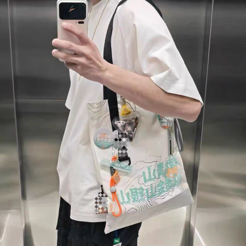 Green and Beautiful Canvas Bag Large Capacity 2026 New Model for Commuting to Work, Single Shoulder Handbag with a High-End Feel, Relaxed and Textured