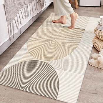 Long bedside carpet, living room carpet, bedroom thickened bedside sofa, coffee table blanket, striped foot mat, bay window floor mat