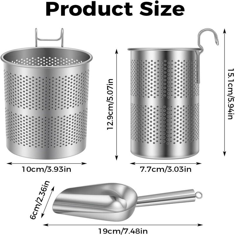 Stainless Steel Ice Scoop, with Freezer Rack, for Ice Machines, Metal Ice Scoop Suitable for Ice Making Machines Stainless Steel Ice Scoop, with Freezer Rack, for Ice Machines, Metal Ice Scoop Suitable for Ice Making Machines