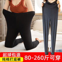 The new large size leggings pure cotton women wear spring and autumn thin section 200 pounds fat mm plus fat plus nine-point pants
