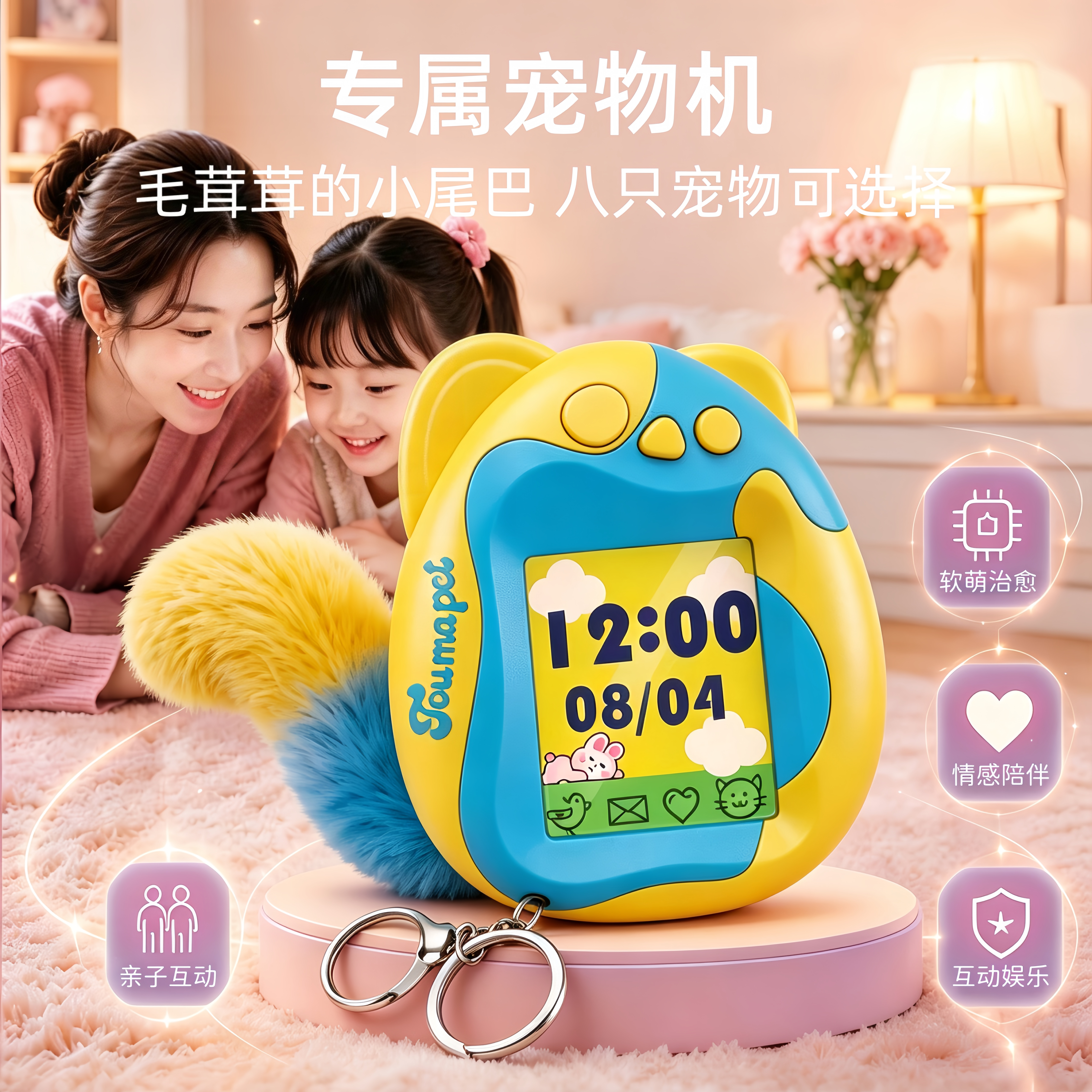 电子宠物机彩屏迷你电子玩具游戏机新款儿童男女孩电子养宠机颂尼
