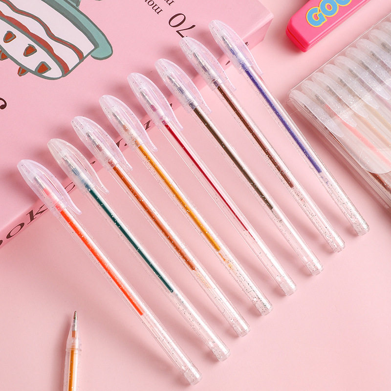 Colorful Glitter Pens, Shiny Pearlescent Fluorescent Markers, Liquid Sand Silver Gel Luminous Watercolor Pens, Special Color-Changing Pens for Children's Journals, Glitter Outline Highlight Pens for Elementary School Students