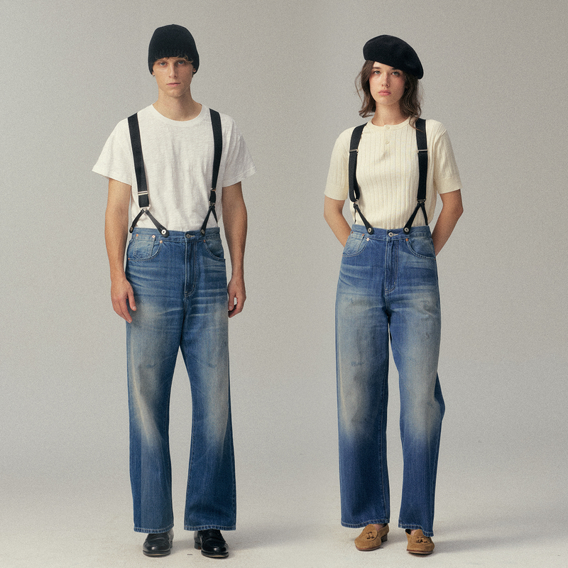 Kruni26 Autumn New Style 1870 Nevada Washed Distressed Selvedge Jeans